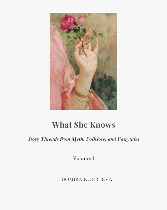 Book cover of an essay collection, with art showing a gentle woman's hand holding a rose.