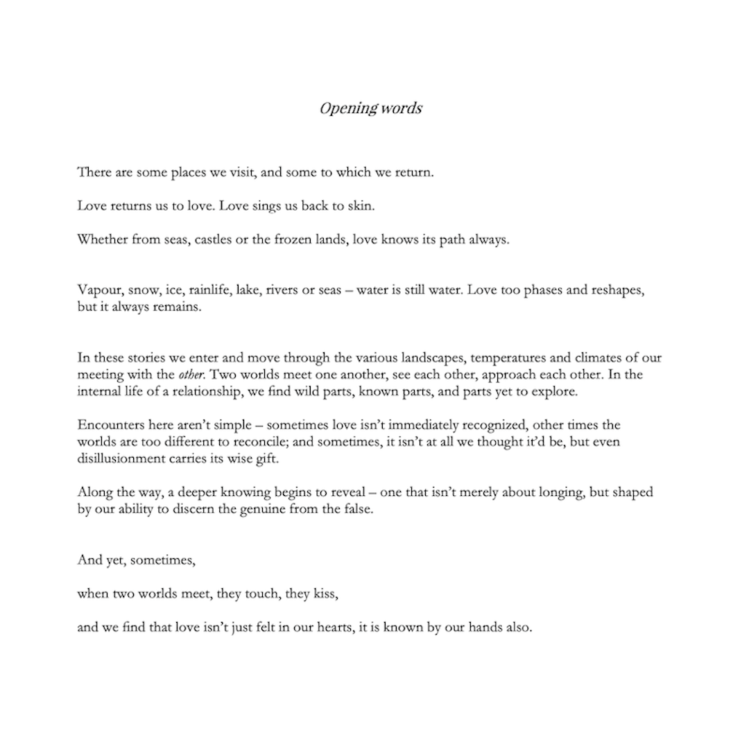 Page from a book showing the opening words.